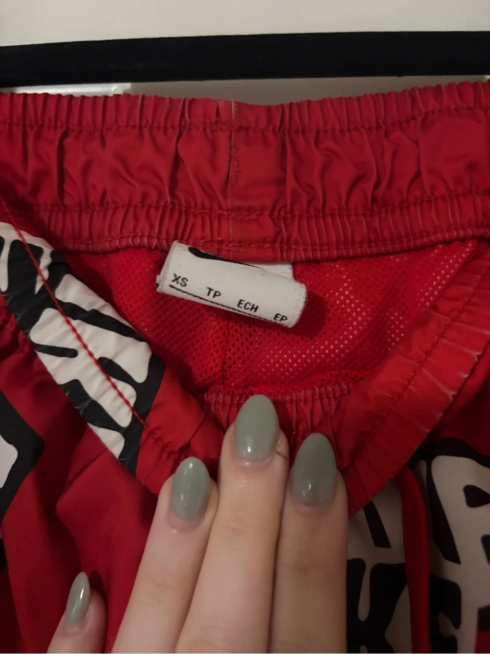 Nike Red Logo-Print Athletic Swim Trunks